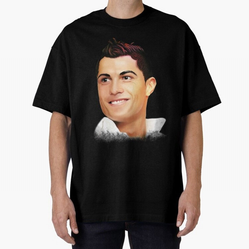 Cristiano Ronaldo CR7 | Digital Painting Oversized T-Shirt Join the Countdown to FIFA World Cup 2026 USA Canada Mexico for Fans of CR7 and Messi and Spain and Netherlands, Bringing Tournament Hype, Historic Matchups, Family Viewing Parties and
