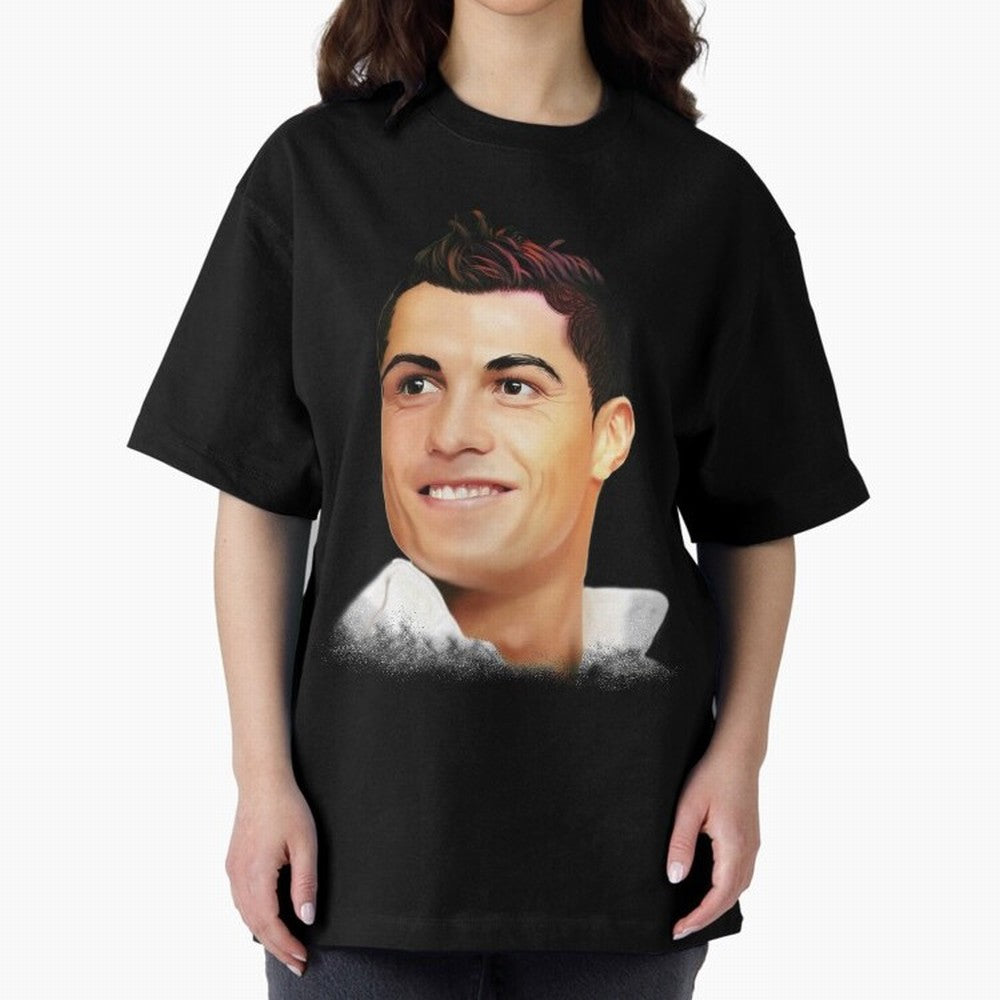 Cristiano Ronaldo CR7 | Digital Painting Oversized T-Shirt Join the Countdown to FIFA World Cup 2026 USA Canada Mexico for Fans of CR7 and Messi and Spain and Netherlands, Bringing Tournament Hype, Historic Matchups, Family Viewing Parties and