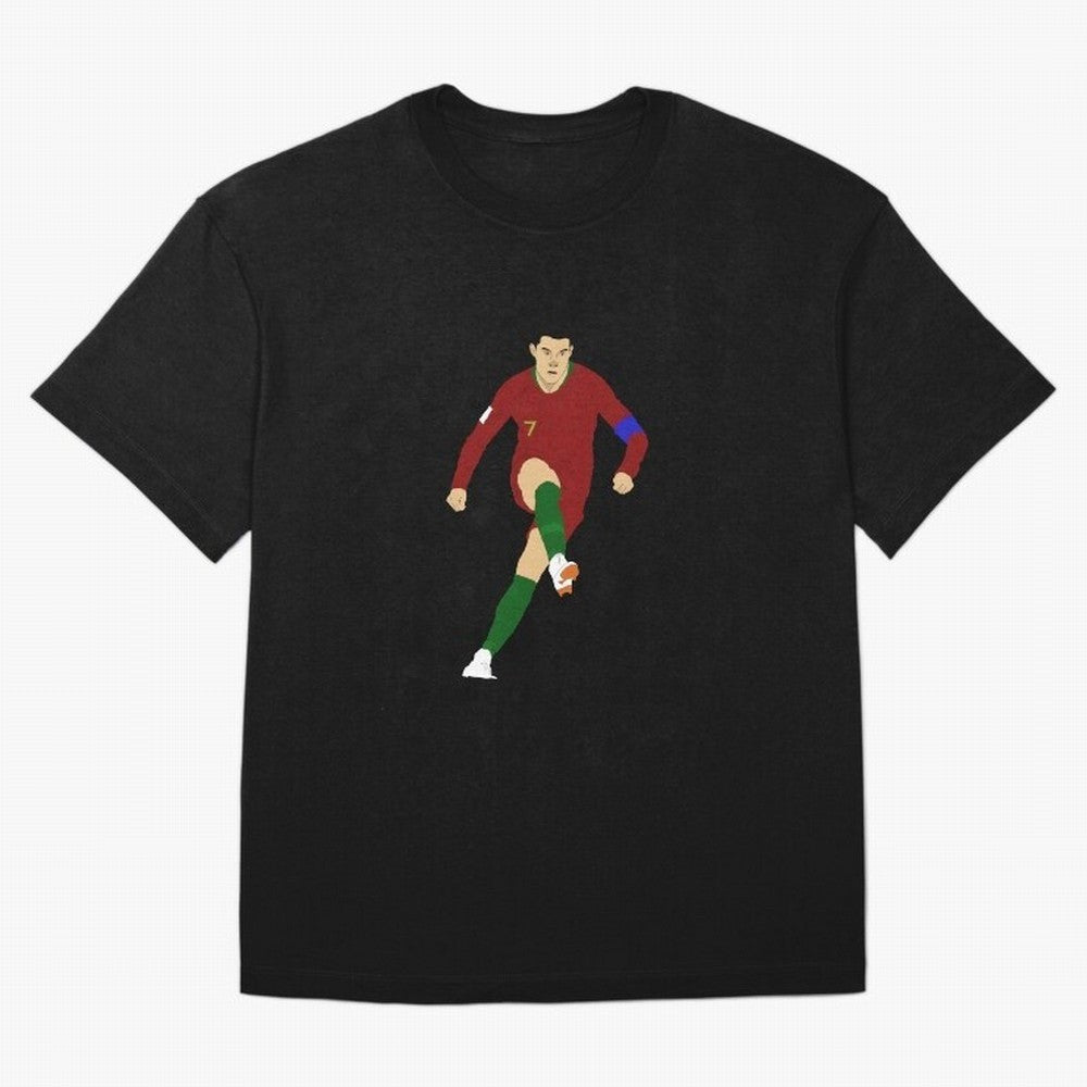 Cristian Ronaldo Design - Portugal - Real Madrid - Illustration - Cartoon - T-Shirt - Shirt - Sticker - Phone Case - CR7 Oversized T-Shirt Follow the Road to FIFA World Cup 2026 USA Canada Mexico with Messi, Neymar and Mbappe, England and Germany