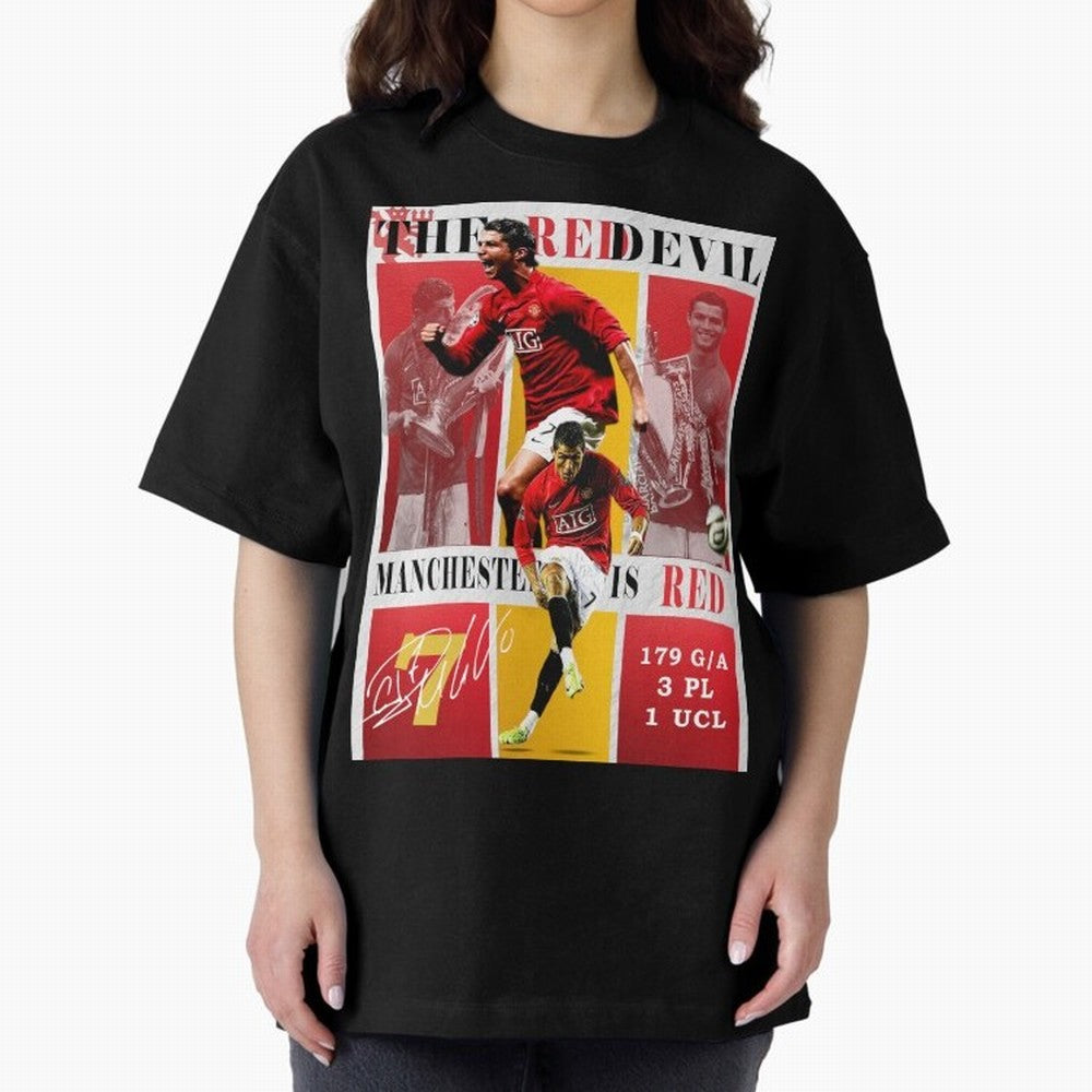Cristiano Ronaldo 2008 Manchester United Poster Oversized T-Shirt Feel International Energy from FIFA World Cup 2026 Centered on CR7, Argentina Energy, Stadium Memories, Football Loyalty, International Chants and Championship Tradition; Great for