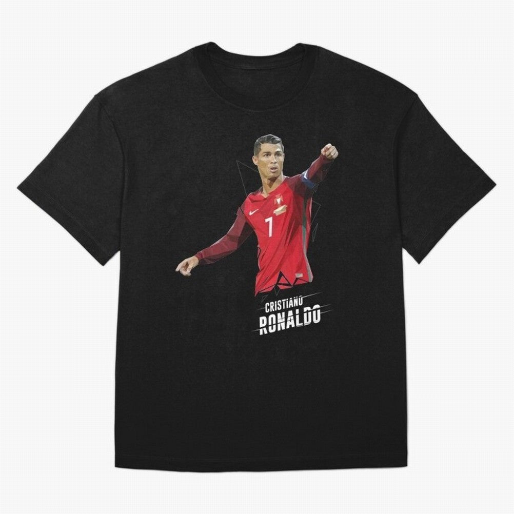 Ronaldo Cristiano Ronaldo Lowpoly Art Oversized T-Shirt Bring World Football Passion into FIFA World Cup 2026 Spirit, Built around Netherlands, Messi, Neymar and Mbappe, Vintage Soccer Flavor, Modern Football Stars, National Flags and Final Night