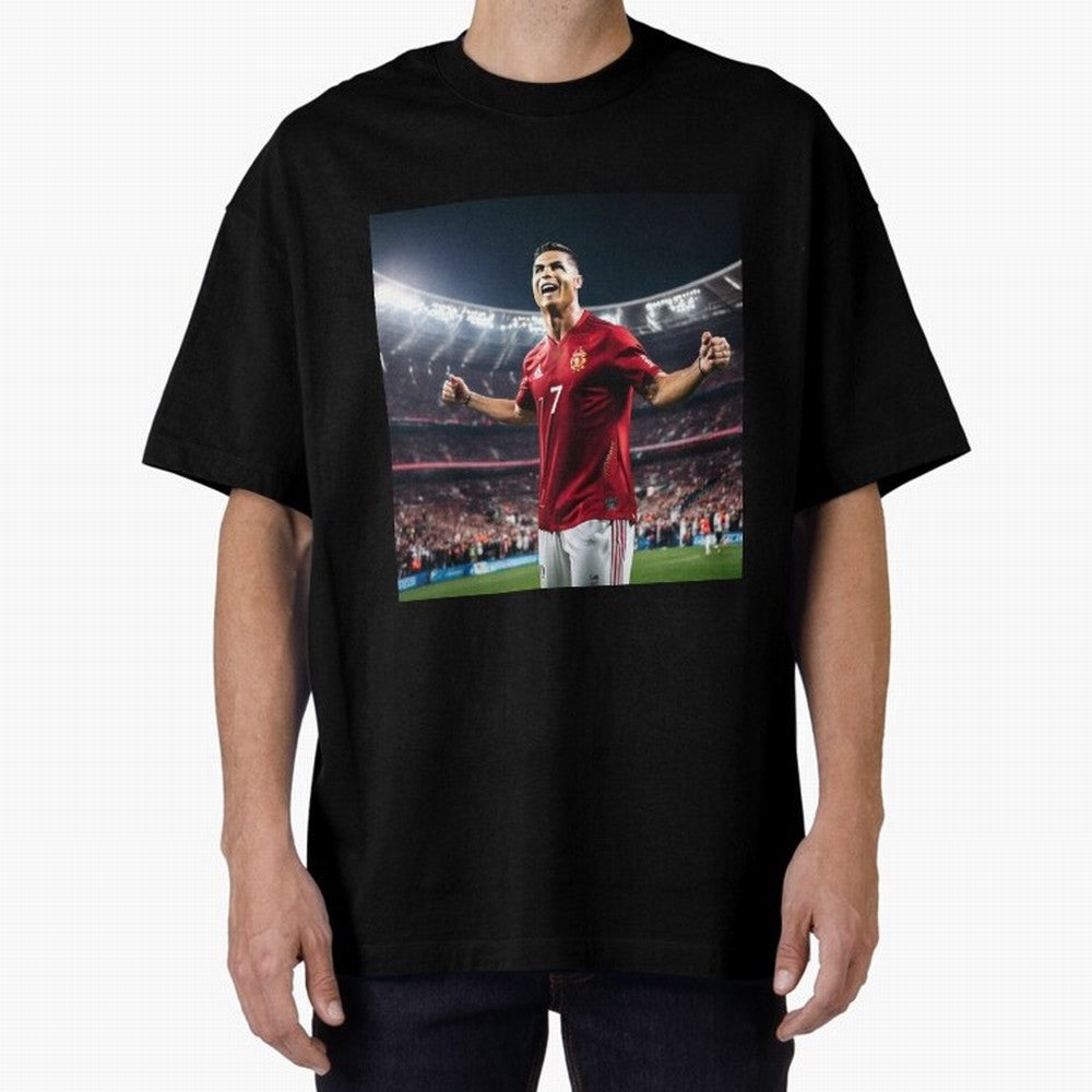 cristiano ronaldo celebrates goal Oversized T-Shirt Share Global Football Passion for FIFA World Cup 2026, Filled with Haaland, Netherlands, Goal Celebration Energy, Supporter Heritage, Football Icons and Worldwide Tournament Joy; Made for