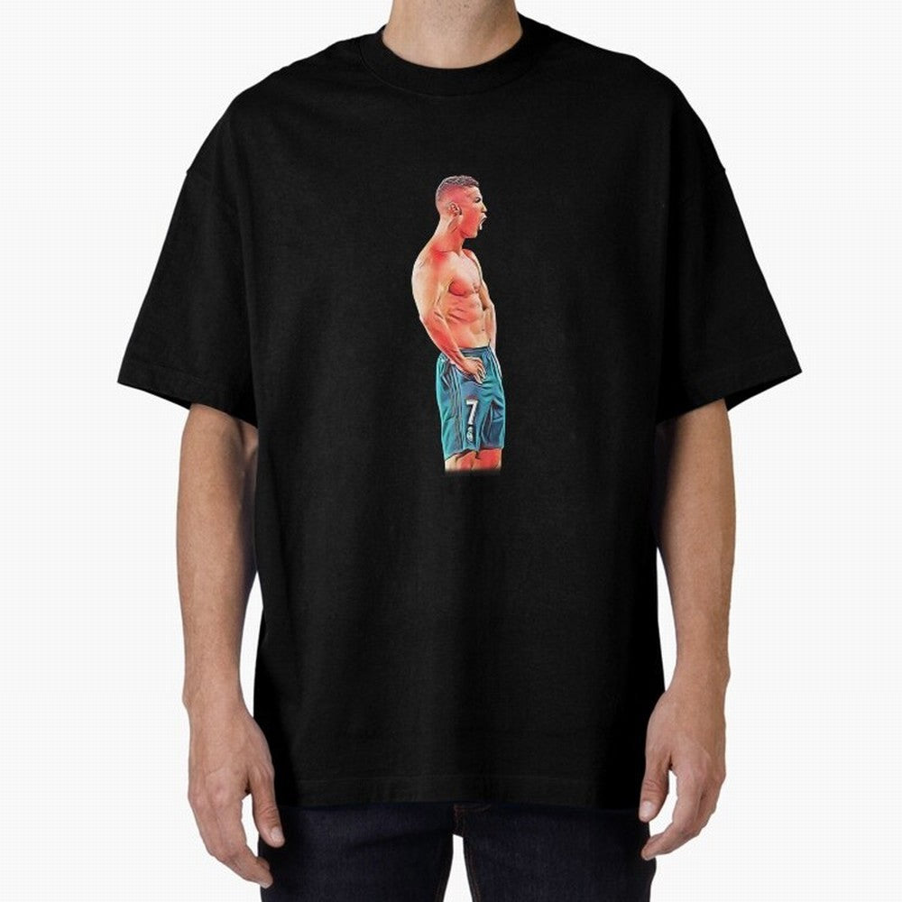 what a celebration by cristiano ronaldo Oversized T-Shirt Capture Match Day Hype around FIFA World Cup 2026 USA Canada Mexico, Cristiano Ronaldo, Brazil, Portugal and Argentina, Worldwide Fan Energy, Dramatic Goals, Stadium Lights and Championship