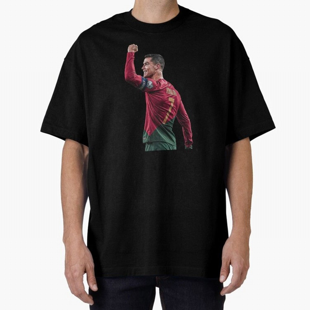 Cristiano Ronaldo Oversized T-Shirt Keep the Match Day Mood of FIFA World Cup 2026 Group Stage Spirit, Made for Argentina and Brazil, Messi, Football Festival Excitement, Trophy Ambitions, Country Rivalries and Star Player Buzz; Great for Watch