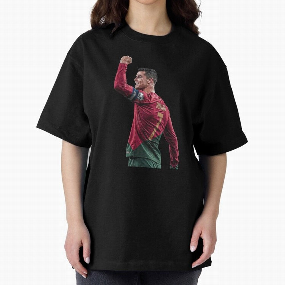 Cristiano Ronaldo Oversized T-Shirt Keep the Match Day Mood of FIFA World Cup 2026 Group Stage Spirit, Made for Argentina and Brazil, Messi, Football Festival Excitement, Trophy Ambitions, Country Rivalries and Star Player Buzz; Great for Watch