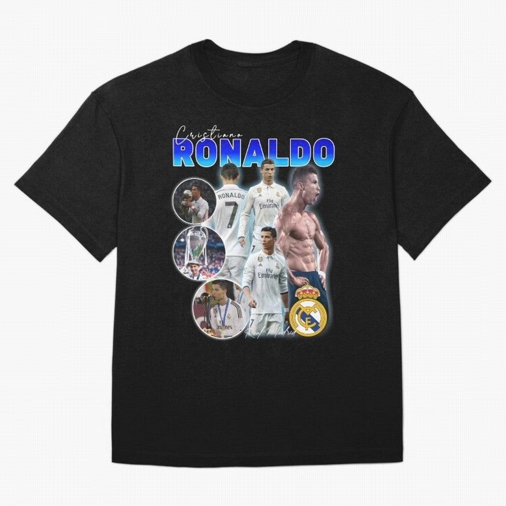Cristiano Ronaldo Bootleg Oversized T-Shirt Honor Football Greatness during FIFA World Cup 2026 for Fans of Messi and Cristiano Ronaldo and France and Portugal, Bringing Soccer Culture, Superstar Moments, National Team Dreams and Competitive Fire;