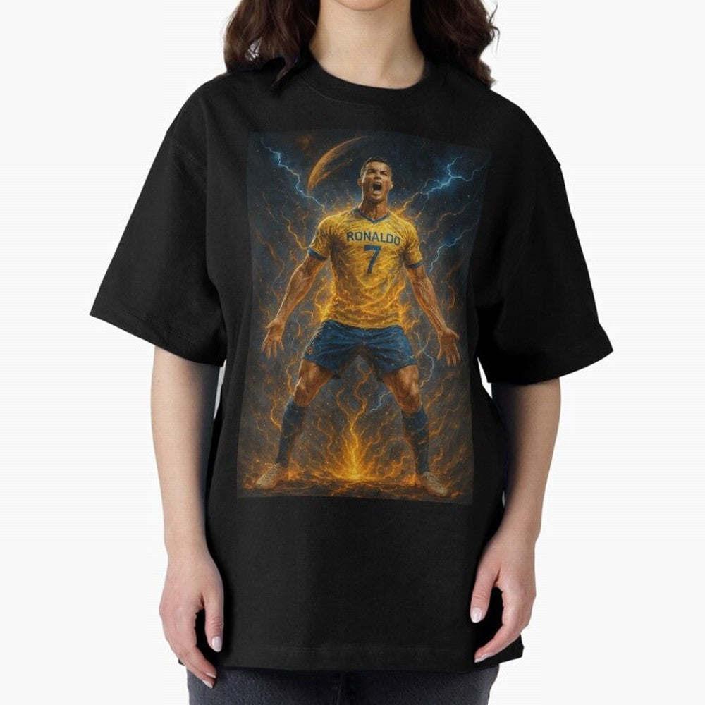 Cristiano Ronaldo Oversized T-Shirt Stand Out with Spirit from FIFA World Cup 2026 USA Canada Mexico Capturing Neymar, France Energy, Football Passion, Legendary Performances, Festival Vibes and Supporter Community; Ideal for Passionate Fans Who