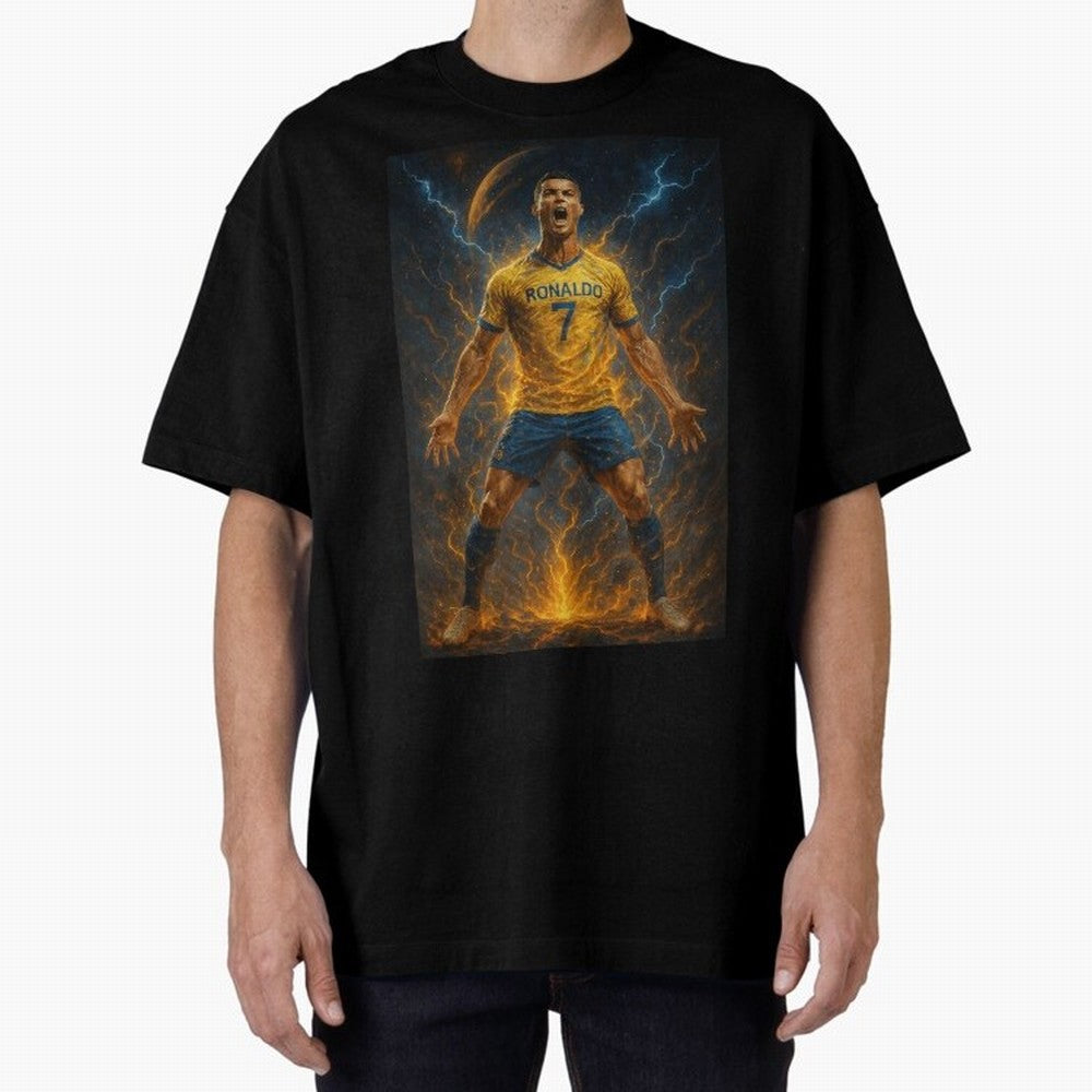 Cristiano Ronaldo Oversized T-Shirt Stand Out with Spirit from FIFA World Cup 2026 USA Canada Mexico Capturing Neymar, France Energy, Football Passion, Legendary Performances, Festival Vibes and Supporter Community; Ideal for Passionate Fans Who