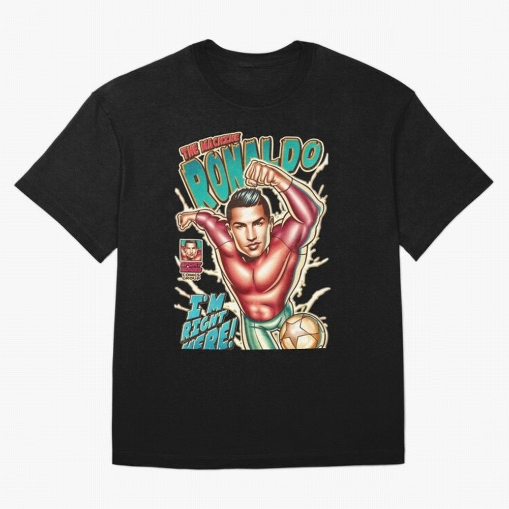 Cristiano Ronaldo The Machine Ronaldo Oversized T-Shirt Show Your Love for Match Day Hype around FIFA World Cup 2026, CR7 and Messi, England, Championship Spirit, Famous Goals, Roaring Crowds and International Football Unity; Built for Supporters