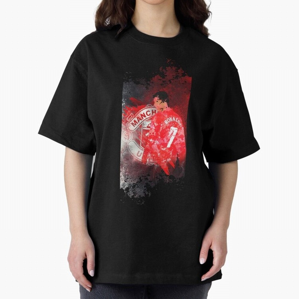 Ronaldo Illustration 002 Oversized T-Shirt Stand Out with Spirit from Global Football Passion for FIFA World Cup 2026 Group Stage, Built around Messi, CR7 and Mbappe, France, Global Supporter Spirit, Legendary Goals, National Colors and Tournament