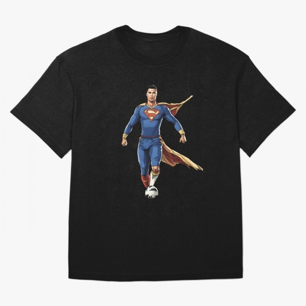 Ronaldo Superhero Oversized T-Shirt Support Iconic Players in FIFA World Cup 2026 Spirit, Capturing Argentina, Messi, Stadium Chants, National Pride, Trophy Dreams and Unforgettable Football Memories; Ideal for Fans Who Follow Messi, Cristiano