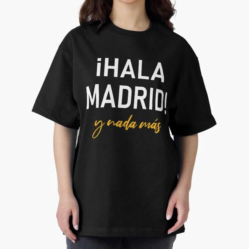 Hala Madrid Oversized T-Shirt Support FIFA World Cup 2026 USA Canada Mexico for Fans of Cristiano Ronaldo and Argentina, France and Brazil, Bringing Global Supporter Spirit, Legendary Goals, National Colors and Tournament Celebration; Perfect for