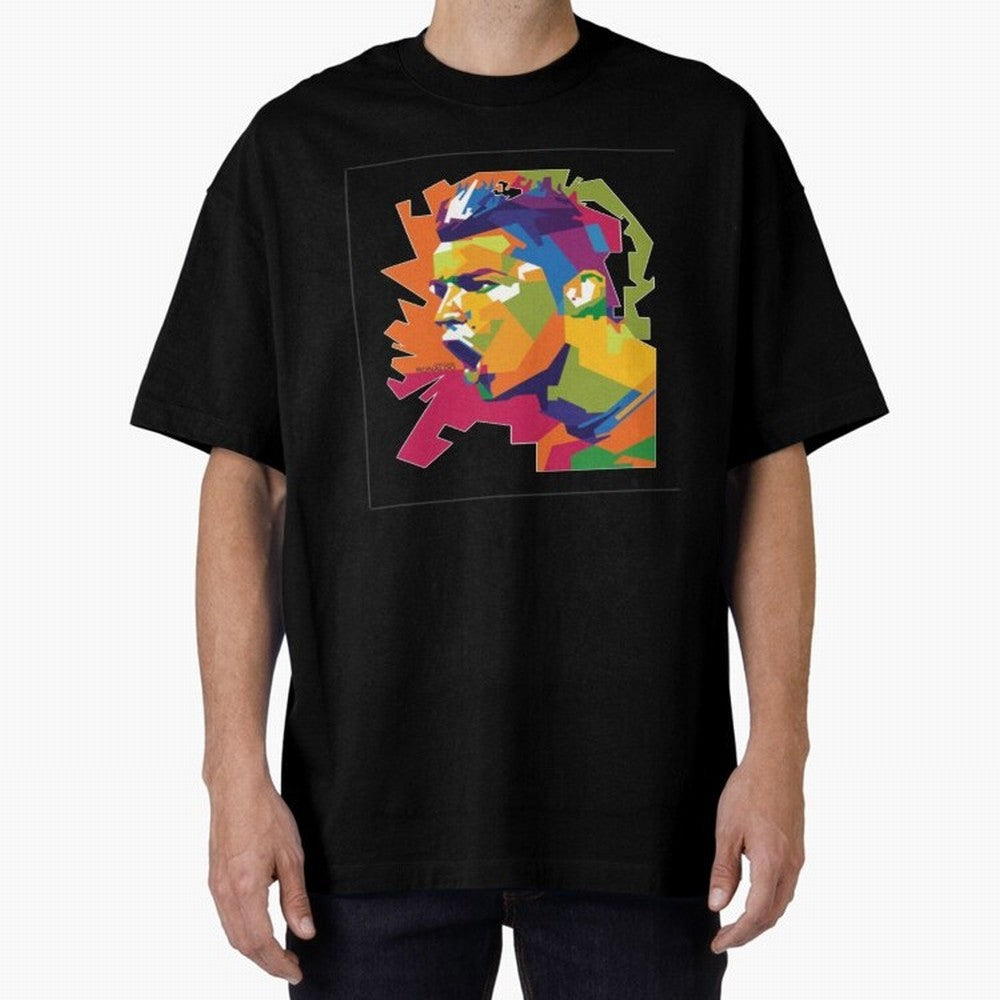 Ronaldo Cristiano Ronaldo pop potrait Oversized T-Shirt Celebrate Soccer Greatness during the FIFA World Cup 2026 USA Canada Mexico Journey through Mbappe and Neymar Highlights, Brazil, Portugal and Argentina Pride, Champion Mindset, Group Stage