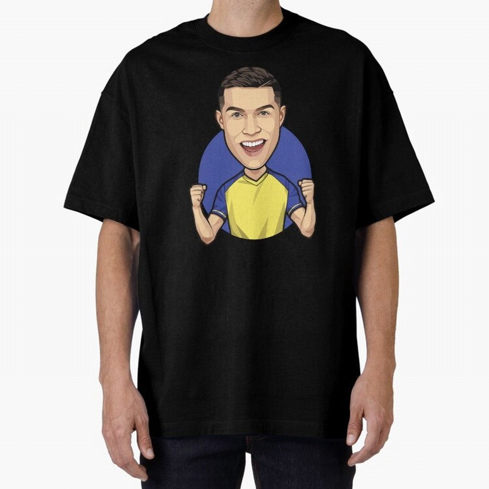 Ronaldo Al-Nassr 2022 Oversized T-Shirt Mark Global Football Passion for FIFA World Cup 2026, Made for Messi, Neymar and Mbappe, France and Portugal, Sports Nostalgia, International Competition, Famous Players and Unforgettable Victories; Created