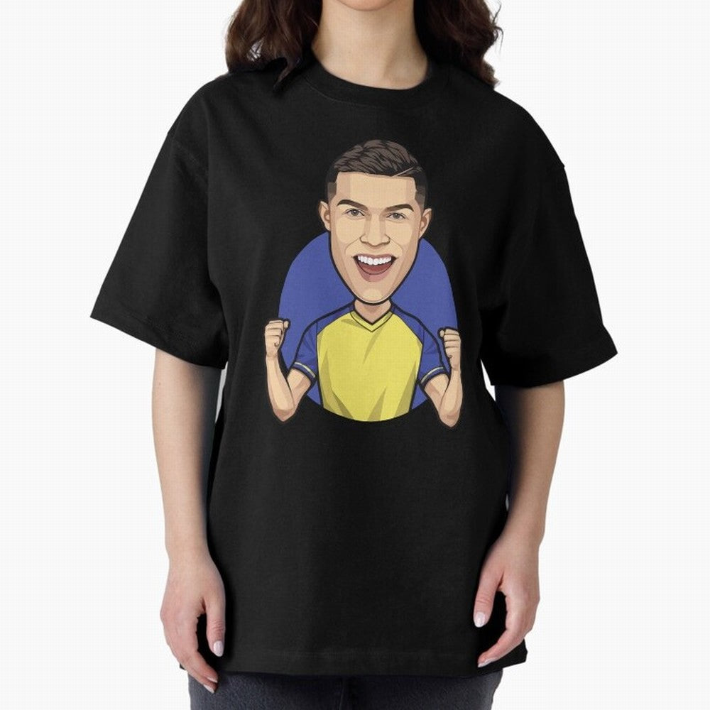 Ronaldo Al-Nassr 2022 Oversized T-Shirt Mark Global Football Passion for FIFA World Cup 2026, Made for Messi, Neymar and Mbappe, France and Portugal, Sports Nostalgia, International Competition, Famous Players and Unforgettable Victories; Created