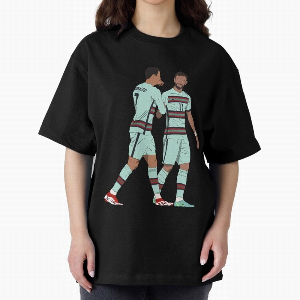 Cristiano Ronaldo & Bruno Fernandes Portugal Oversized T-Shirt Make the Season About FIFA World Cup 2026 USA Canada Mexico for Fans of Messi, Neymar and Mbappe and Argentina and Brazil, Bringing Football History, Final Match Energy, Crowd Noise and