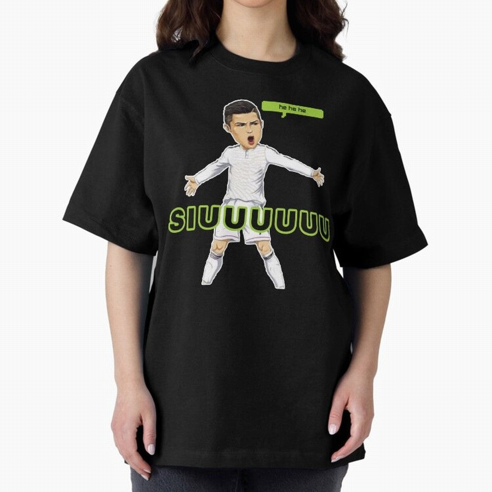 Hehehe SUIII Cristiano ronaldo Oversized T-Shirt Celebrate Classic Football Spirit in FIFA World Cup 2026 Group Stage Spirit, Filled with Portugal, Messi, CR7 and Mbappe, Fan Favorite Moments, National Team Passion, Big Match Drama and Soccer