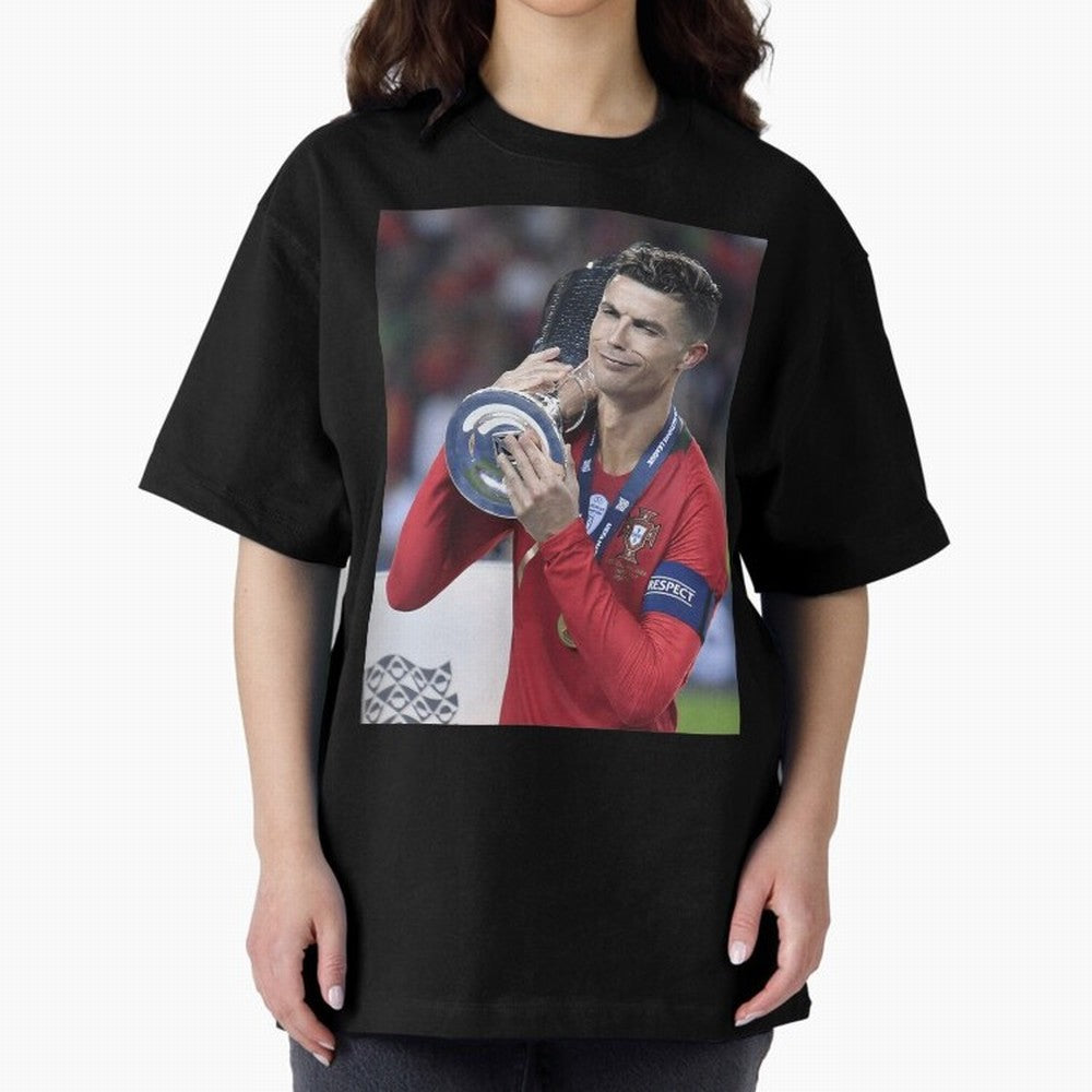 Todos Portugal 2019 Cr7 Oversized T-Shirt Treasure FIFA World Cup 2026 USA Canada Mexico for Fans of Messi and Cristiano Ronaldo and England and Germany, Bringing Vintage Soccer Flavor, Modern Football Stars, National Flags and Final Night Emotion;