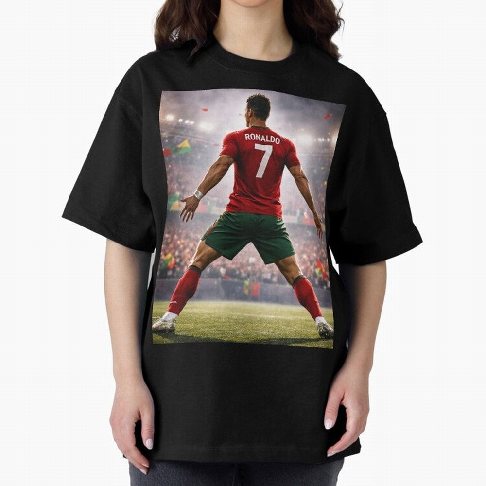 Cristiano Ronaldo Portuguese Legend Number Seven SIUUU Oversized T-Shirt Live the Energy of Global Football Passion for FIFA World Cup 2026 Group Stage, with Mbappe and Neymar, Argentina, Fan Favorite Moments, National Team Passion, Big Match Drama