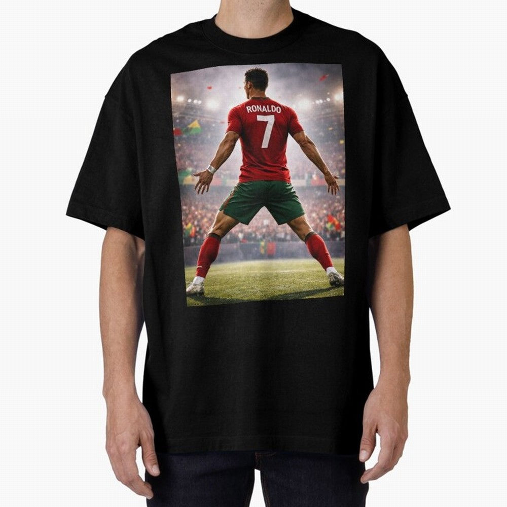 Cristiano Ronaldo Portuguese Legend Number Seven SIUUU Oversized T-Shirt Live the Energy of Global Football Passion for FIFA World Cup 2026 Group Stage, with Mbappe and Neymar, Argentina, Fan Favorite Moments, National Team Passion, Big Match Drama