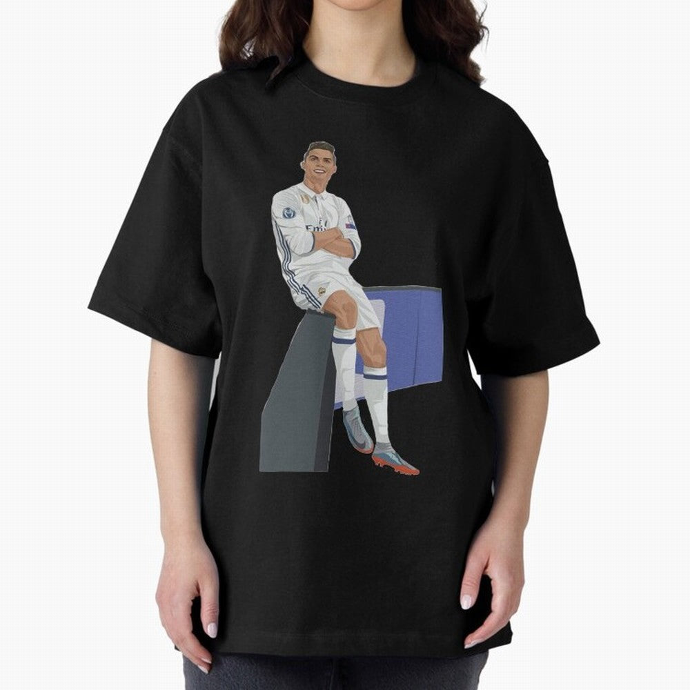 Cristiano Ronaldo Oversized T-Shirt Show Fan Pride Across FIFA World Cup 2026 Centered on CR7 and Messi, Portugal, Spain and Germany Energy, Game Day Rituals, Football Legends, Country Pride and the Road to the Final; Perfect for Fans, Collectors,