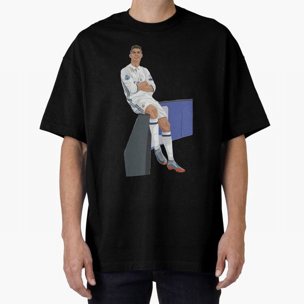 Cristiano Ronaldo Oversized T-Shirt Show Fan Pride Across FIFA World Cup 2026 Centered on CR7 and Messi, Portugal, Spain and Germany Energy, Game Day Rituals, Football Legends, Country Pride and the Road to the Final; Perfect for Fans, Collectors,