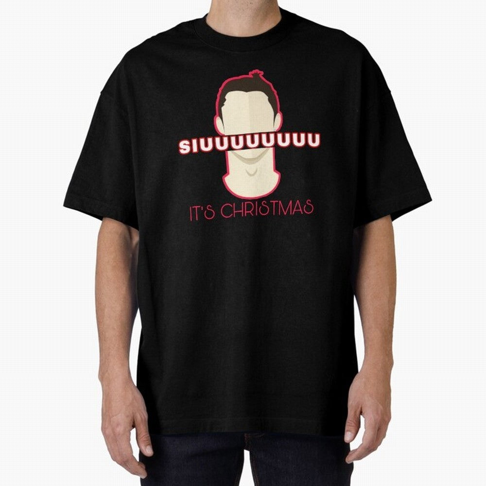 Siuuu it¡¯s Christmas CR7 funnu Oversized T-Shirt Bring Trophy Dreams to the FIFA World Cup 2026 Journey through CR7 and Messi Highlights, Argentina and Brazil Pride, Goal Celebration Energy, Supporter Heritage, Football Icons and Worldwide
