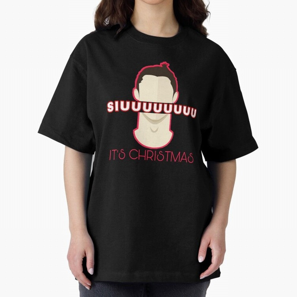 Siuuu it¡¯s Christmas CR7 funnu Oversized T-Shirt Bring Trophy Dreams to the FIFA World Cup 2026 Journey through CR7 and Messi Highlights, Argentina and Brazil Pride, Goal Celebration Energy, Supporter Heritage, Football Icons and Worldwide