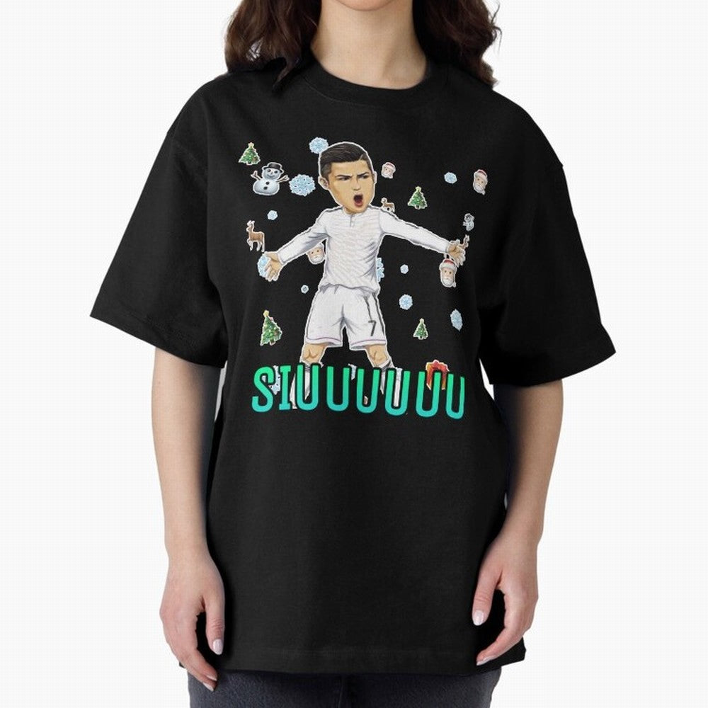Siuuu christmas CR7 Oversized T-Shirt Share Global Football Passion for FIFA World Cup 2026 USA Canada Mexico, Featuring Neymar, Netherlands, Football History, Final Match Energy, Crowd Noise and Once in a Lifetime Moments; Perfect for People Who