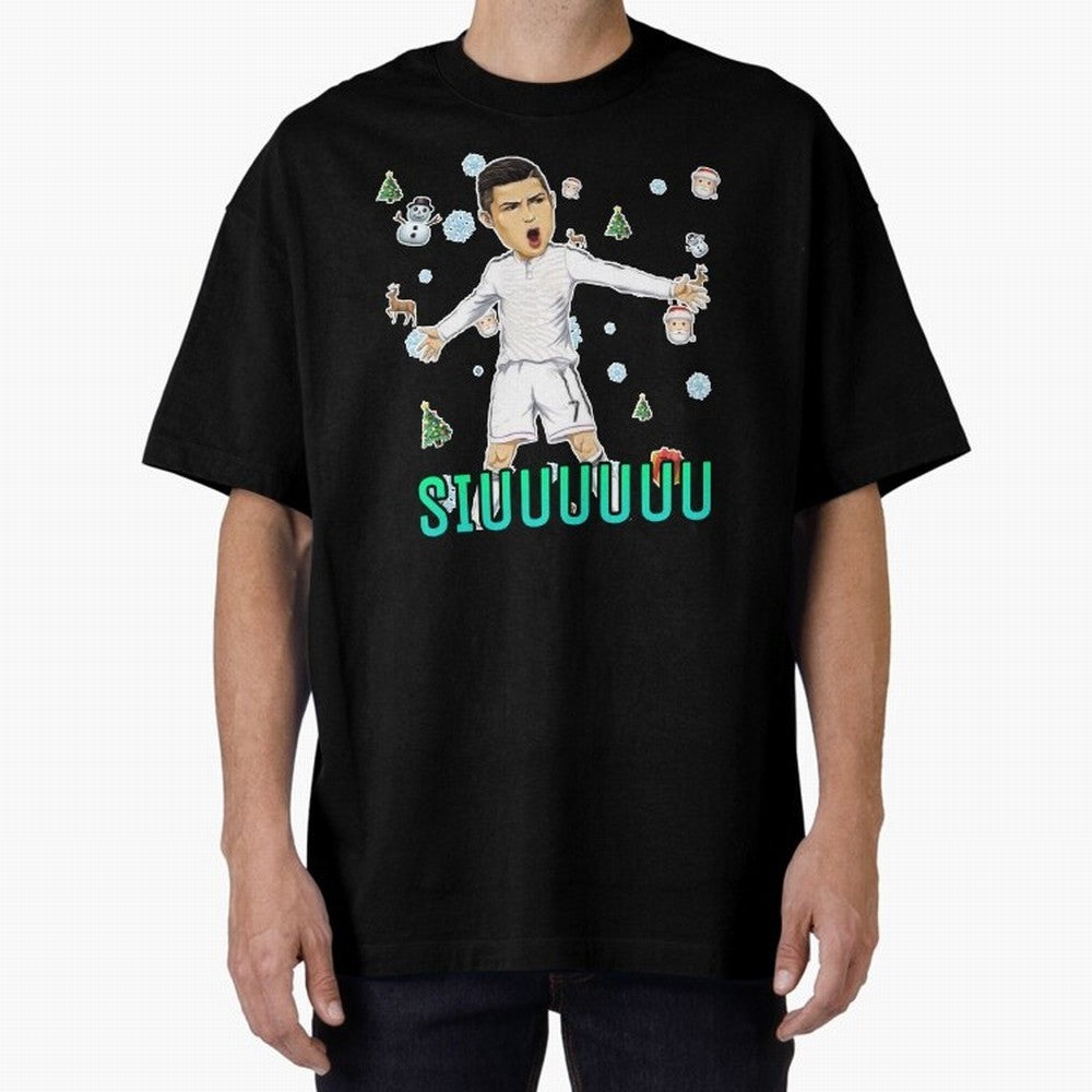 Siuuu christmas CR7 Oversized T-Shirt Share Global Football Passion for FIFA World Cup 2026 USA Canada Mexico, Featuring Neymar, Netherlands, Football History, Final Match Energy, Crowd Noise and Once in a Lifetime Moments; Perfect for People Who