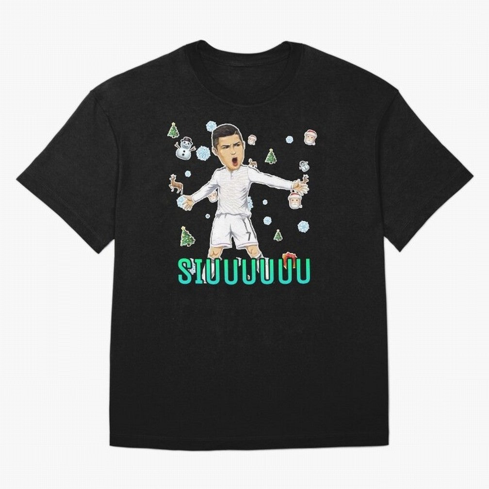Siuuu christmas CR7 Oversized T-Shirt Share Global Football Passion for FIFA World Cup 2026 USA Canada Mexico, Featuring Neymar, Netherlands, Football History, Final Match Energy, Crowd Noise and Once in a Lifetime Moments; Perfect for People Who