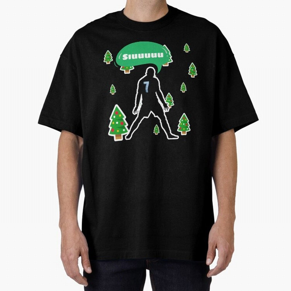 Christmas siuuu Cristiano ronaldo Oversized T-Shirt Carry the Colors and Pride of Global Football Passion for FIFA World Cup 2026 USA Canada Mexico, Centered on Haaland, Germany, Football Festival Excitement, Trophy Ambitions, Country Rivalries and