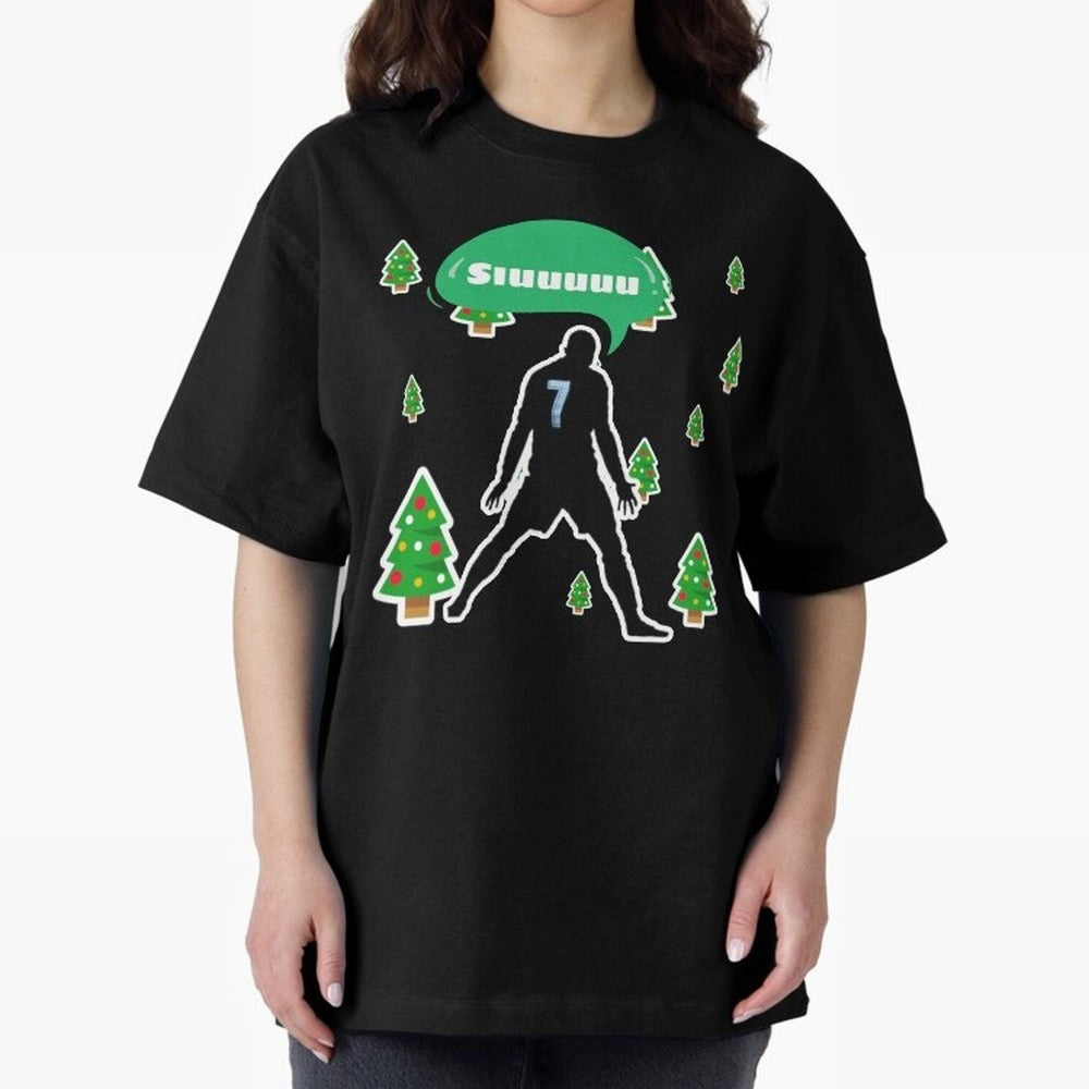 Christmas siuuu Cristiano ronaldo Oversized T-Shirt Carry the Colors and Pride of Global Football Passion for FIFA World Cup 2026 USA Canada Mexico, Centered on Haaland, Germany, Football Festival Excitement, Trophy Ambitions, Country Rivalries and