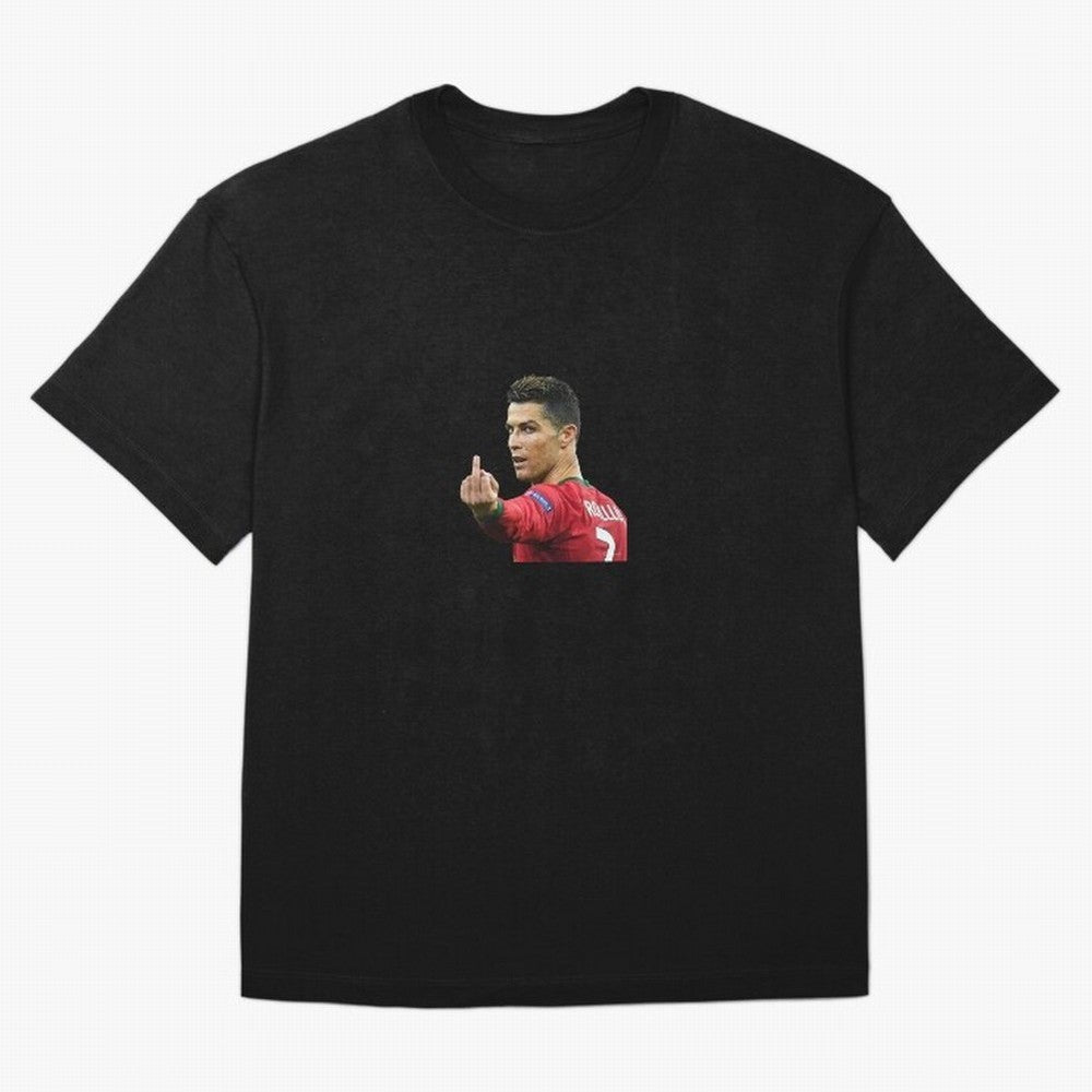 Cristiano ronaldo showing middle finger Oversized T-Shirt Step into the FIFA World Cup 2026 Journey through Mbappe Highlights, England and Germany Pride, Football Passion, Legendary Performances, Festival Vibes and Supporter Community; Ideal for