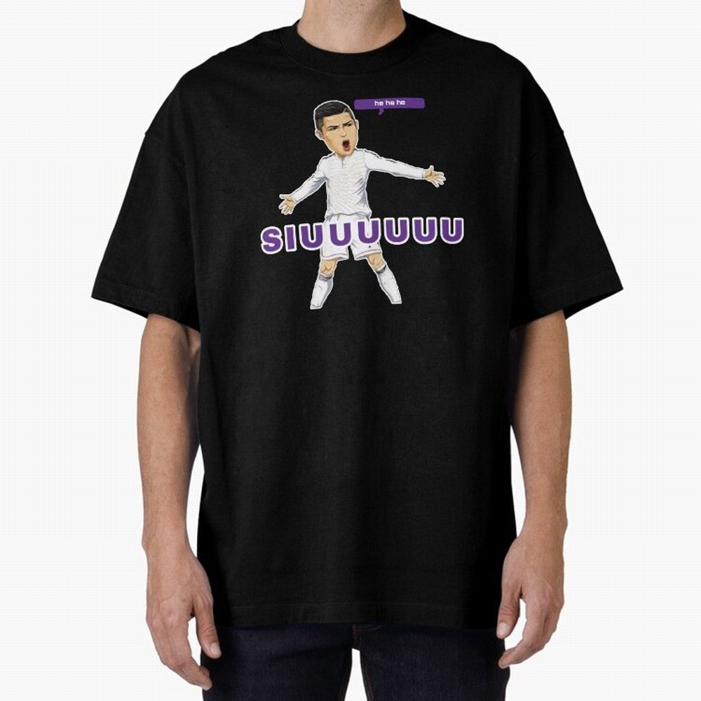 Hehehe siuuu Oversized T-Shirt Step into Match Day Hype around FIFA World Cup 2026 USA Canada Mexico, Messi, CR7 and Mbappe, Argentina, Champion Mindset, Group Stage Buzz, Knockout Tension and Passionate Fan Culture; Ideal for Passionate Fans Who