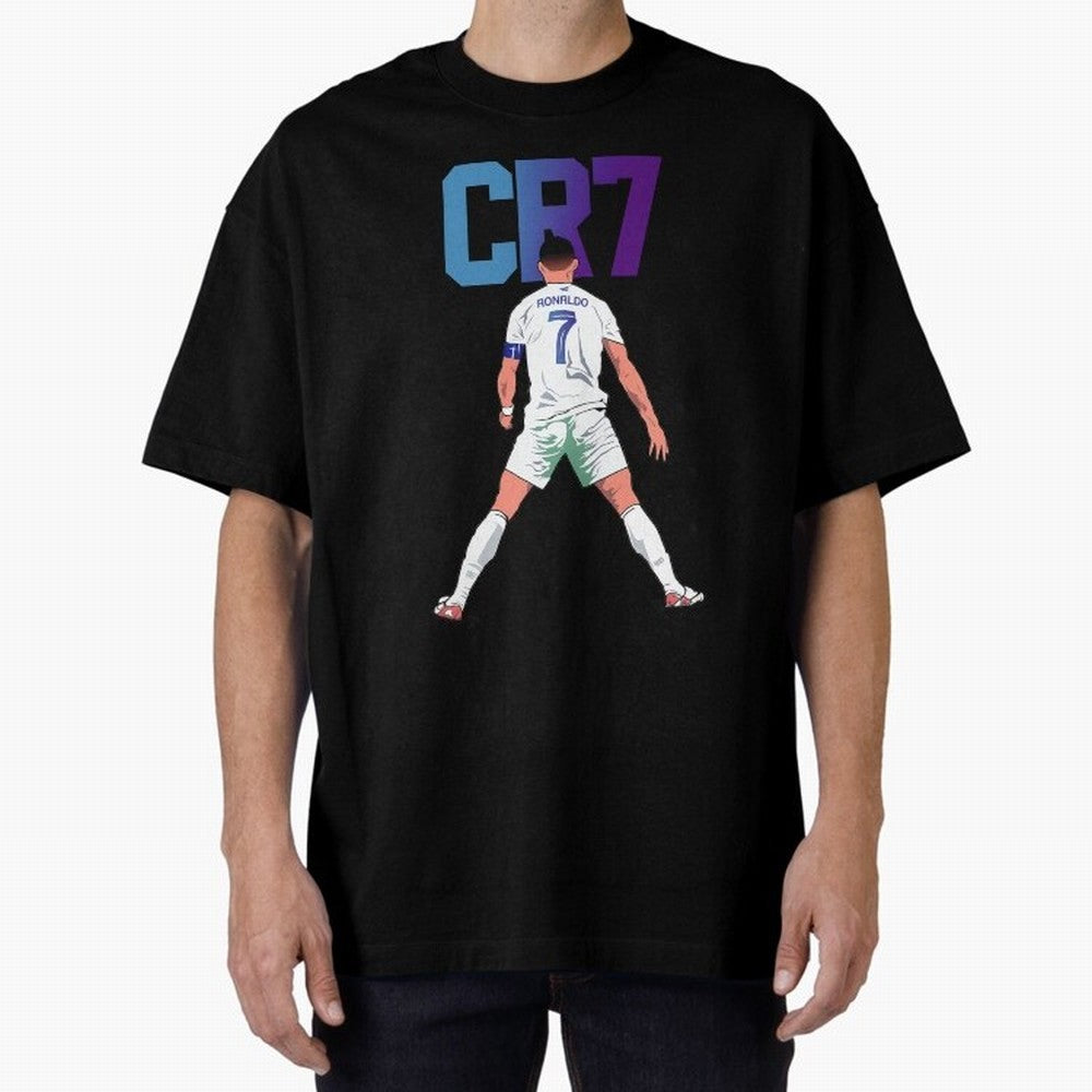 CR7 Oversized T-Shirt Celebrate the Magic of FIFA World Cup 2026 Spirit, Filled with France and Portugal, Cristiano Ronaldo, Haaland and CR7, Goal Celebration Energy, Supporter Heritage, Football Icons and Worldwide Tournament Joy; Made for