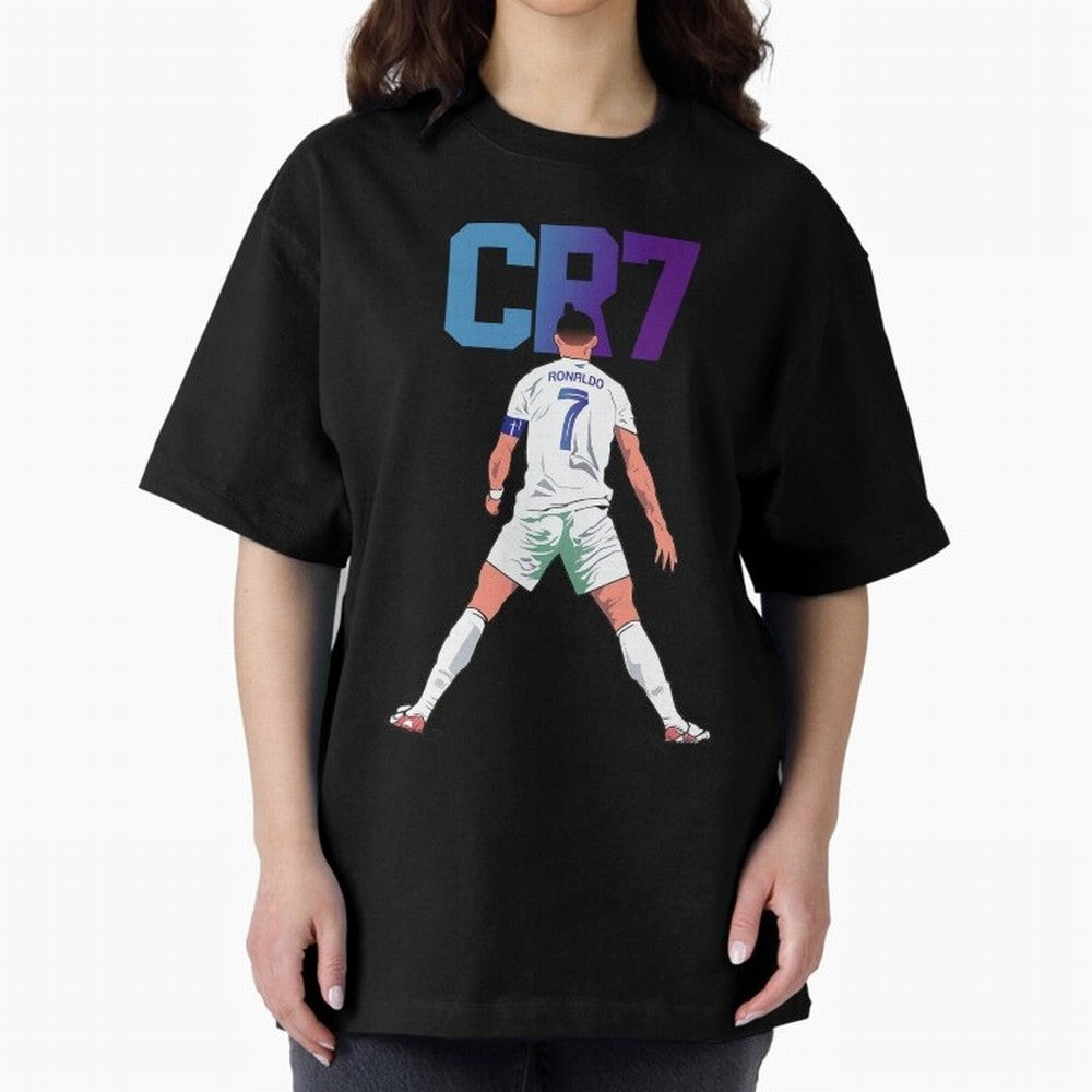 CR7 Oversized T-Shirt Celebrate the Magic of FIFA World Cup 2026 Spirit, Filled with France and Portugal, Cristiano Ronaldo, Haaland and CR7, Goal Celebration Energy, Supporter Heritage, Football Icons and Worldwide Tournament Joy; Made for