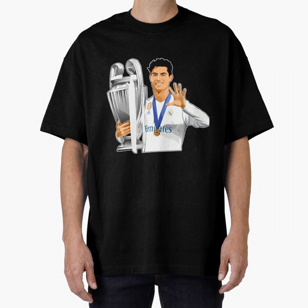 Ronaldo Throphy Oversized T-Shirt Bring World Football Passion into the FIFA World Cup 2026 Journey through Cristiano Ronaldo Highlights, England and Germany Pride, Stadium Memories, Football Loyalty, International Chants and Championship