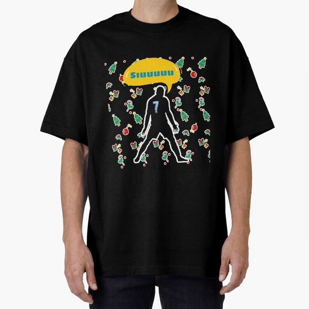 Siuuu christmas CR7 Oversized T-Shirt Relive Global Football Passion for FIFA World Cup 2026, with CR7, Germany, Sports Nostalgia, International Competition, Famous Players and Unforgettable Victories; Made for Die Hard Supporters, Soccer Lovers,