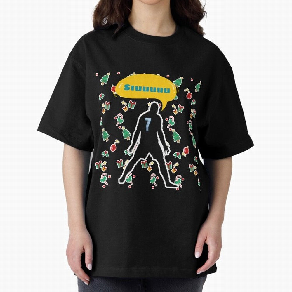 Siuuu christmas CR7 Oversized T-Shirt Relive Global Football Passion for FIFA World Cup 2026, with CR7, Germany, Sports Nostalgia, International Competition, Famous Players and Unforgettable Victories; Made for Die Hard Supporters, Soccer Lovers,