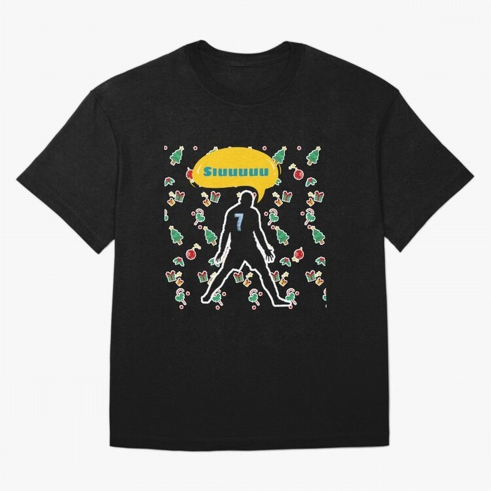 Siuuu christmas CR7 Oversized T-Shirt Relive Global Football Passion for FIFA World Cup 2026, with CR7, Germany, Sports Nostalgia, International Competition, Famous Players and Unforgettable Victories; Made for Die Hard Supporters, Soccer Lovers,