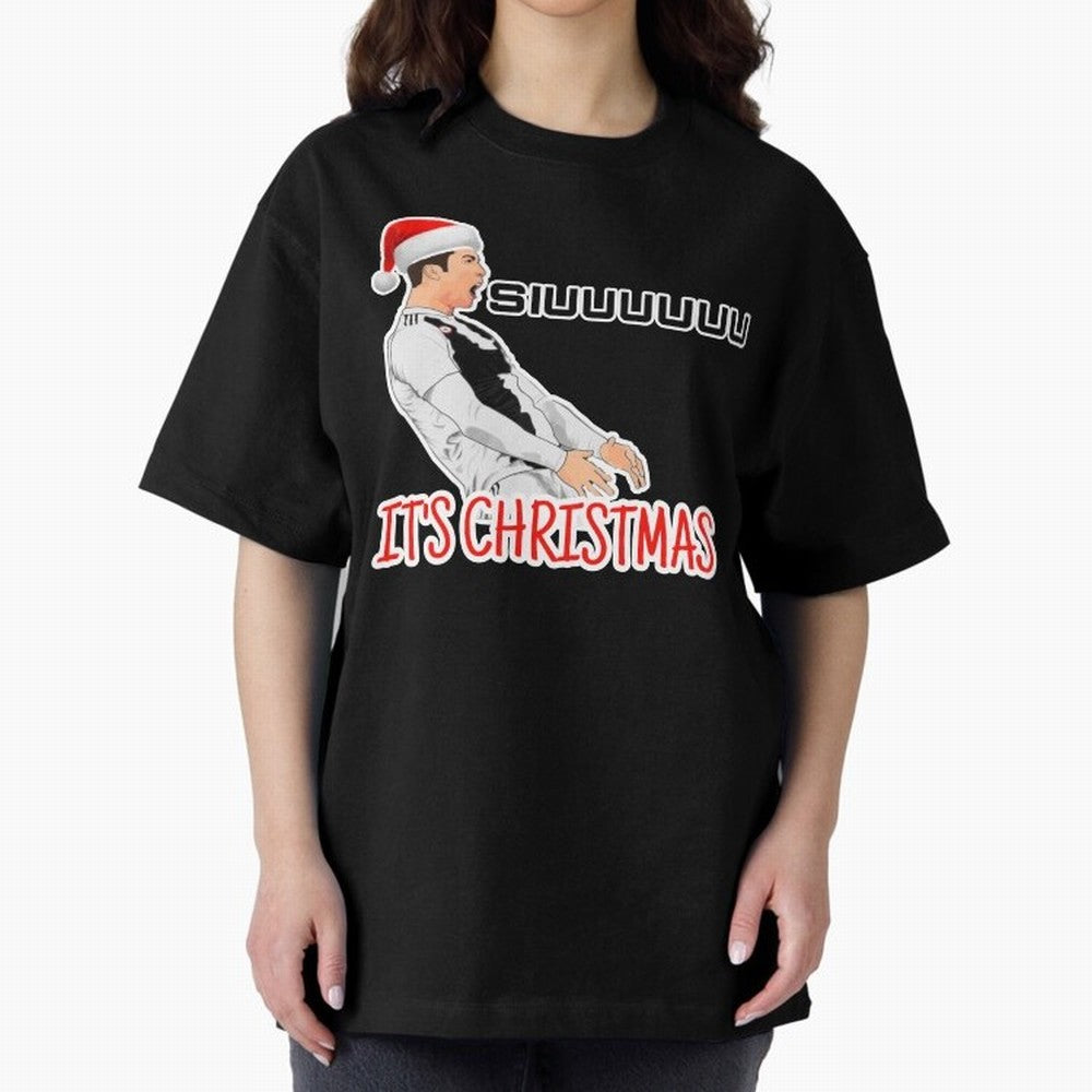 Siuuu it¡¯s Christmas CR7 funny Oversized T-Shirt Honor the Beautiful Game during Global Football Passion for FIFA World Cup 2026 Group Stage, Built around CR7, Portugal, Spain and Germany, Championship Spirit, Famous Goals, Roaring Crowds and