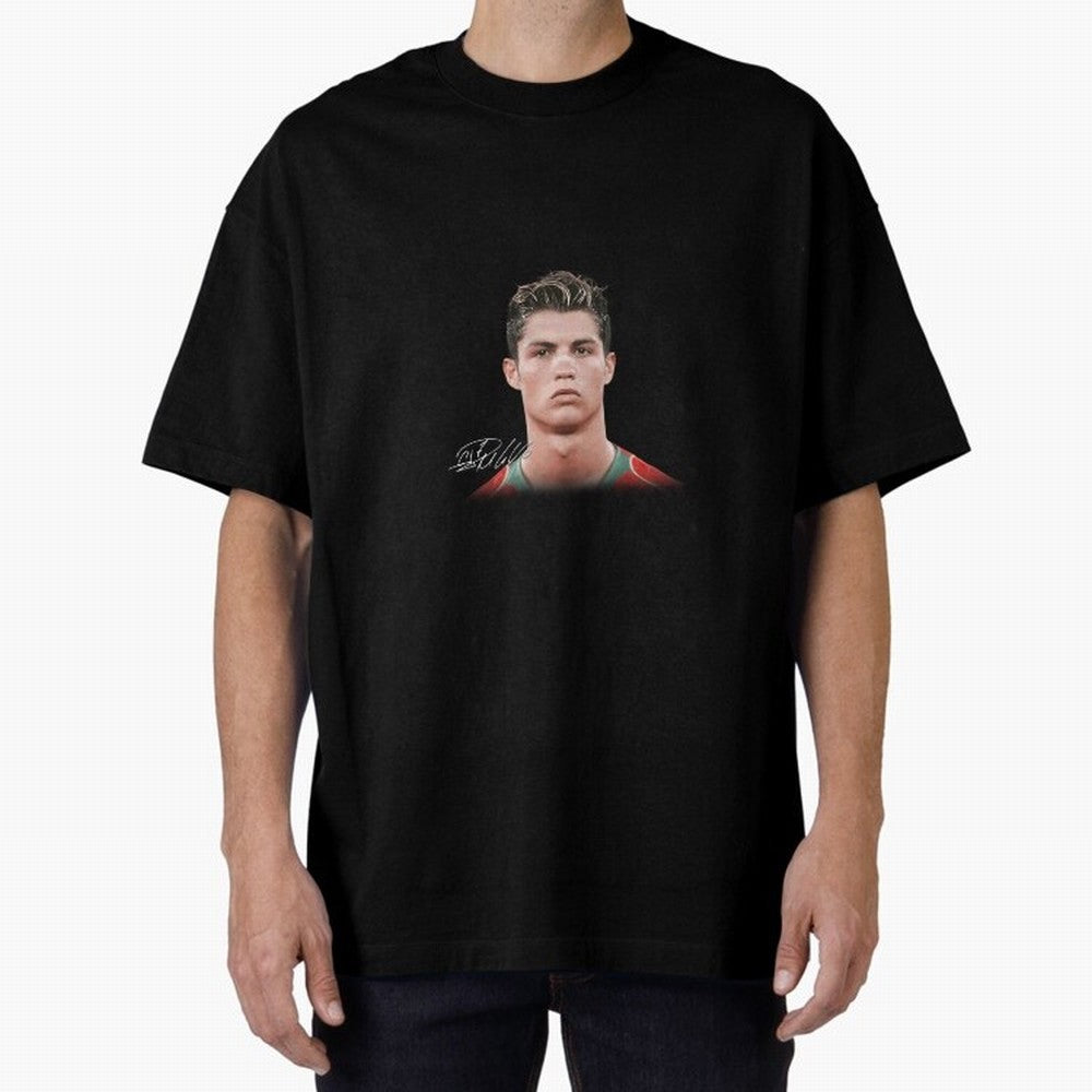 Cristiano Ronaldo Big Face Young Ronaldo Oversized T-Shirt Celebrate Football Heritage in Match Day Hype around FIFA World Cup 2026 Group Stage, Cristiano Ronaldo, Haaland and CR7, Spain, Game Day Rituals, Football Legends, Country Pride and the