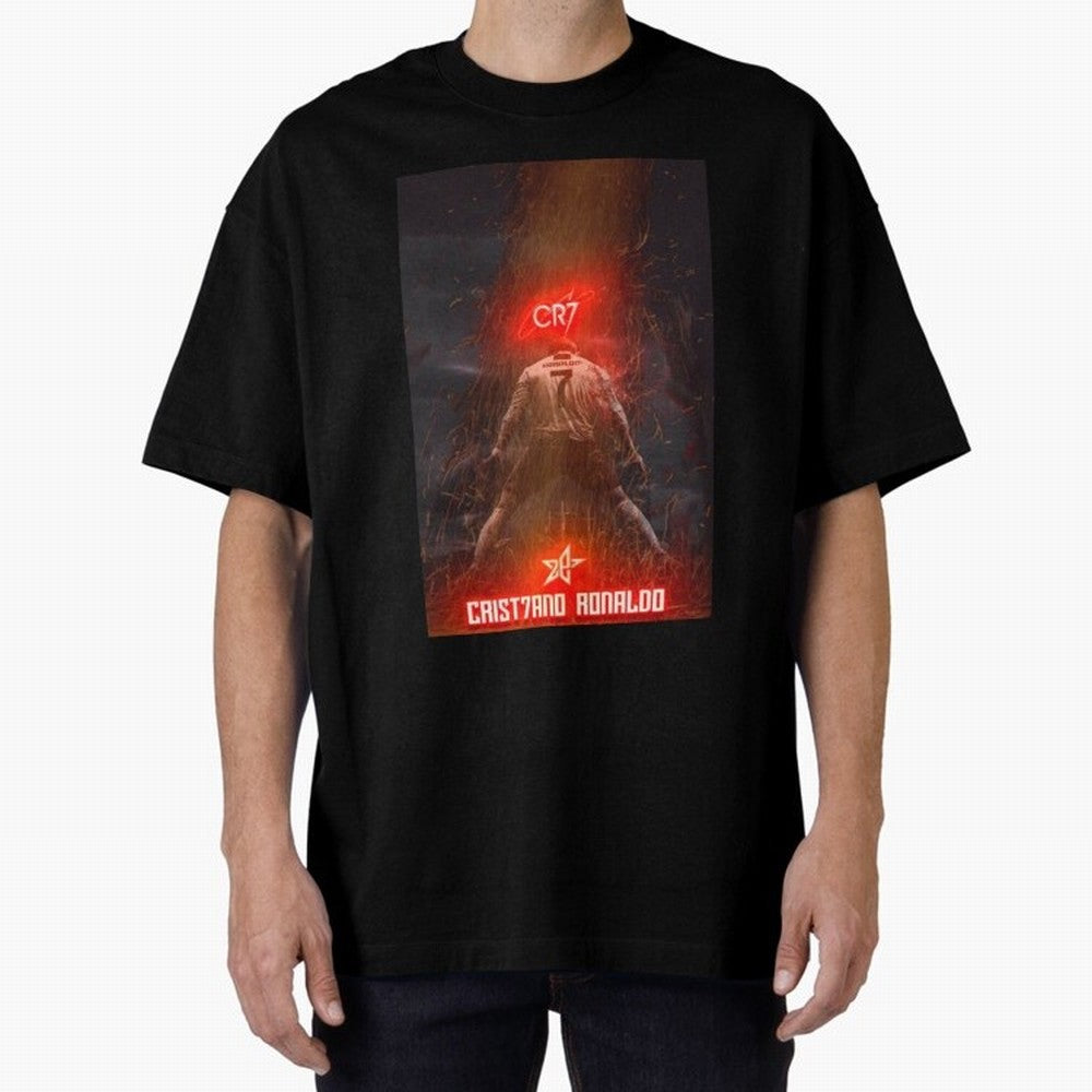 CR7 - CRISTIANO RONALDO Oversized T-Shirt Bring World Football Passion into Match Day Hype around FIFA World Cup 2026 Group Stage, Mbappe, Portugal, Spain and Germany, Sports Nostalgia, International Competition, Famous Players and Unforgettable