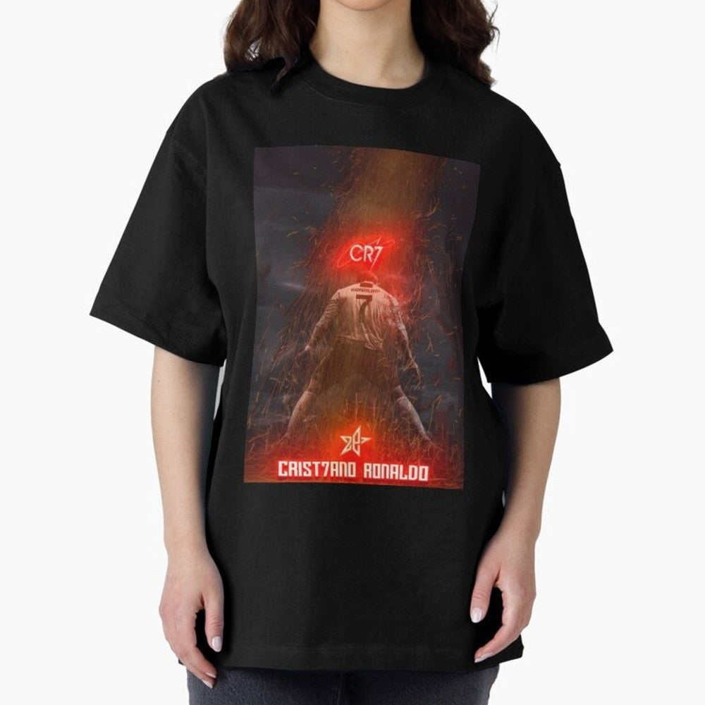 CR7 - CRISTIANO RONALDO Oversized T-Shirt Bring World Football Passion into Match Day Hype around FIFA World Cup 2026 Group Stage, Mbappe, Portugal, Spain and Germany, Sports Nostalgia, International Competition, Famous Players and Unforgettable
