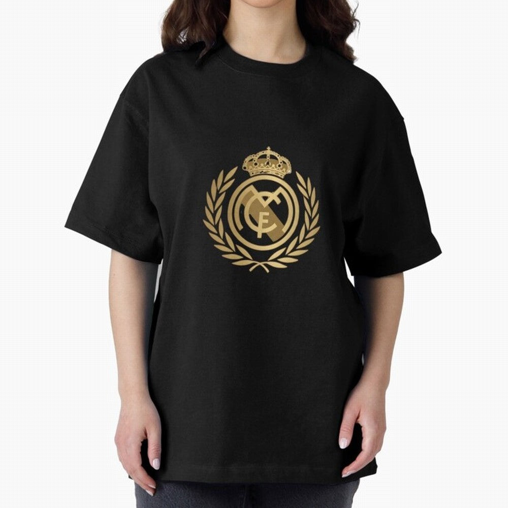 REAL MADRID GOLDEN Oversized T-Shirt Spotlight Global Football Passion for FIFA World Cup 2026 USA Canada Mexico, Filled with Mbappe and Neymar, Spain, Football Passion, Legendary Performances, Festival Vibes and Supporter Community; Perfect for