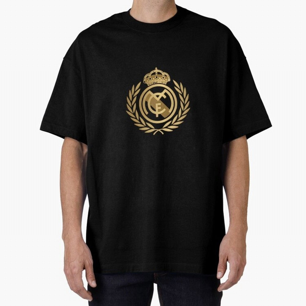 REAL MADRID GOLDEN Oversized T-Shirt Spotlight Global Football Passion for FIFA World Cup 2026 USA Canada Mexico, Filled with Mbappe and Neymar, Spain, Football Passion, Legendary Performances, Festival Vibes and Supporter Community; Perfect for
