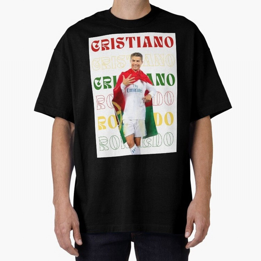 Cristiano Ronaldo designs Oversized T-Shirt Turn Up for FIFA World Cup 2026 USA Canada Mexico Driven by Messi and Cristiano Ronaldo, Portugal, Spain and Germany Energy, Championship Spirit, Famous Goals, Roaring Crowds and International Football