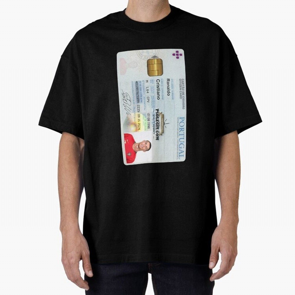 Cristiano Ronaldo CARD ID Oversized T-Shirt Follow Every Goal of FIFA World Cup 2026 USA Canada Mexico Capturing Messi, Brazil, Portugal and Argentina Energy, Soccer Culture, Superstar Moments, National Team Dreams and Competitive Fire; Built for