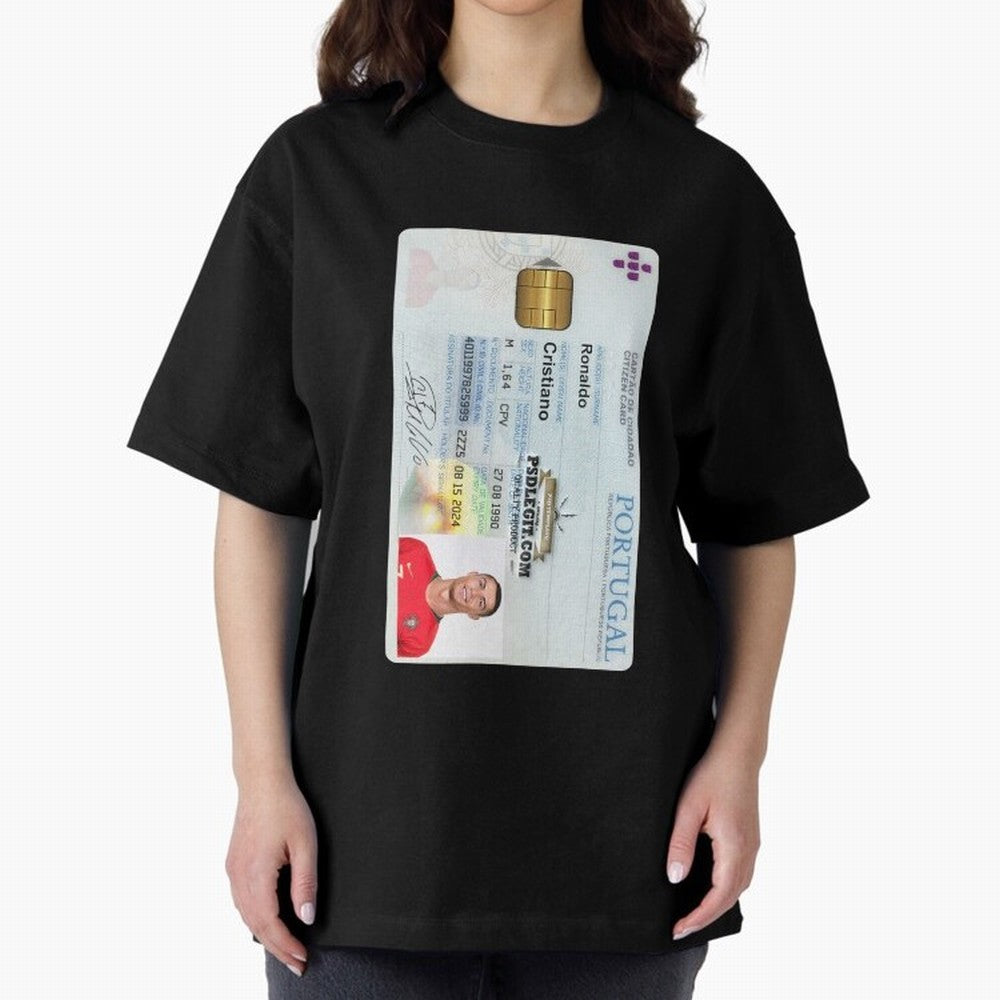 Cristiano Ronaldo CARD ID Oversized T-Shirt Follow Every Goal of FIFA World Cup 2026 USA Canada Mexico Capturing Messi, Brazil, Portugal and Argentina Energy, Soccer Culture, Superstar Moments, National Team Dreams and Competitive Fire; Built for